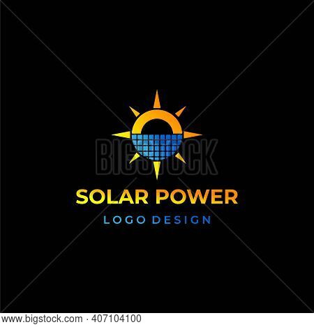 Modern, Bold And Clean Logo About Solar Power On A Black Background.
Eps 10, Vector.