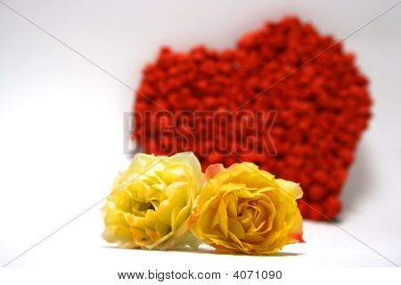 Yellow Roses And Heart