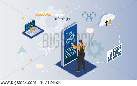 Industrial Internet Of Things. New Business Ideas By Using Contemporary Digital 4ir Revolution Ai, I