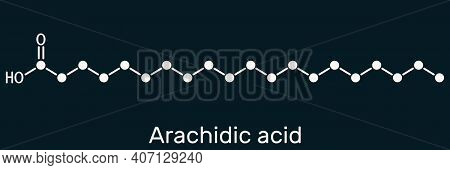 Arachidic Acid, Eicosanoic, Icosanoic Acid Molecule. It Is Saturated Long-chain Fatty Acid. Skeletal