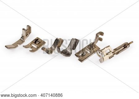 Various Presset Foots For Domestic Sewing Machine Intended  For Different Types Of Sewing On A White