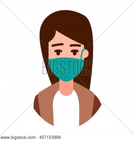 People Face With Mask Icon Isolated Vector On White. Notice Safety Sign. People Using Protective Mas