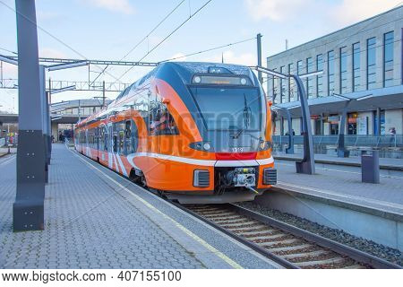Tallinn Balti Jaam Railway Station. Estonia, Tallinn 30 November 2019.