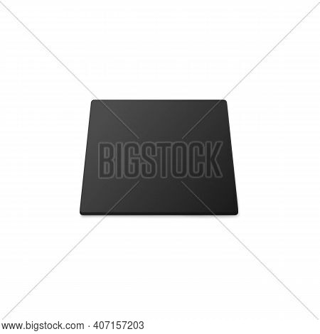 Squared Beer Cup Coaster, Black Protection Paper Beermat A Vector Illustration.
