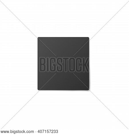 Beer Cup Coaster, Black Squared Protection Paper Beermat Top View.