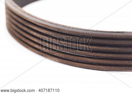 Generator Rivulet Belt, Isolate. Car Part, Close-up