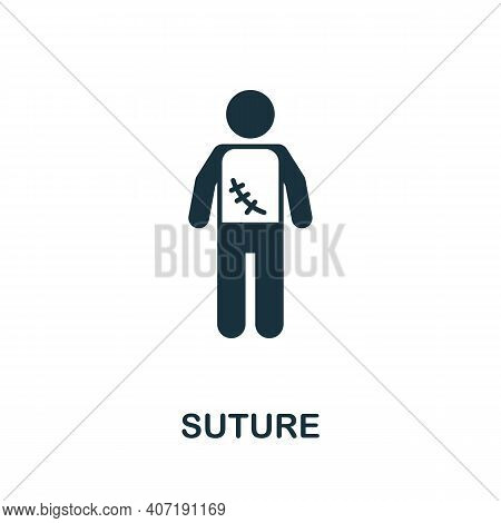 Suture Icon. Simple Element From Medical Services Collection. Filled Monochrome Suture Icon For Temp
