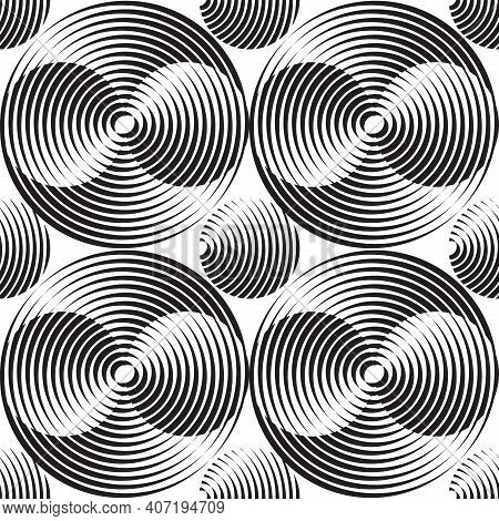 Abstract Geometric Background Design. Circles Strusture Graphic Seamless Pattern. Infinity Endless S