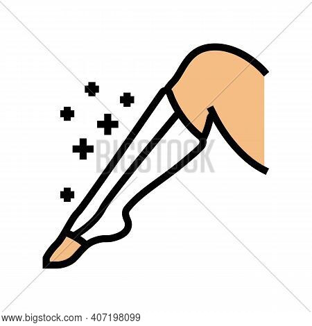 Leg Bandage Health Tratment Color Icon Vector. Leg Bandage Health Tratment Sign. Isolated Symbol Ill