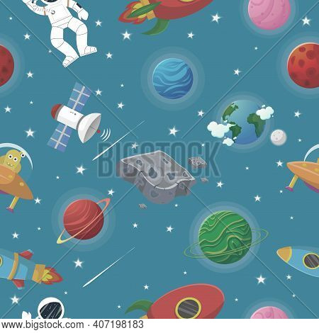 Planet Pattern With Constellations And Stars.