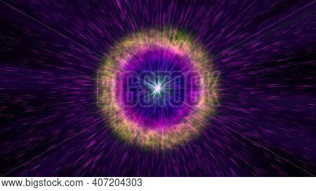 Pulsar Star Light In Space, Illustration Abstract