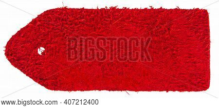 Seamy Side Of Red Leather Swatch Isolated On White Background