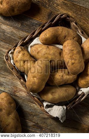 Raw Borwn Organic Russet Potatoes
