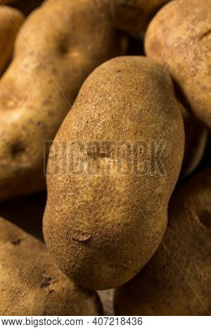 Raw Borwn Organic Russet Potatoes