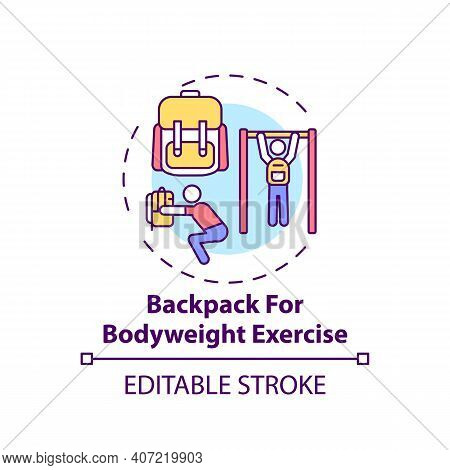 Backpack For Bodyweight Exercise Concept Icon. Gym Physical Training Alternative Idea Thin Line Illu