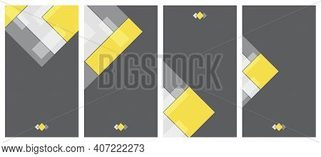 A Set Of Vector Templates For Creating Web Banners, Stories In Colors Of The Year 2021. Minimalistic
