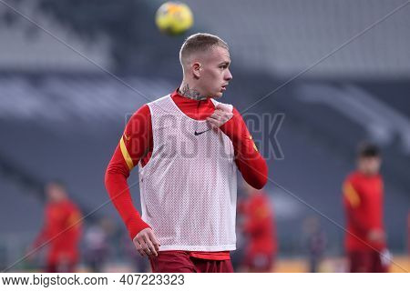 Torino, 06th February 2021. Rick Karsdorp Of As Roma  During The Serie A Match Between Juventus Fc A