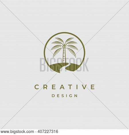 Palm Tree Logo Design Inspiration Vector Template