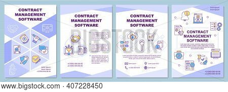 Contract Management Software Brochure Template. Creation, Monitoring. Flyer, Booklet, Leaflet Print,