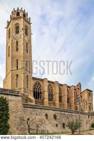 Cathedral Of St. Mary Of La Seu Vella Is The Former Cathedral Church Of The Roman Catholic Diocese O