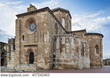Cathedral Of St. Mary Of La Seu Vella Is The Former Cathedral Church Of The Roman Catholic Diocese O