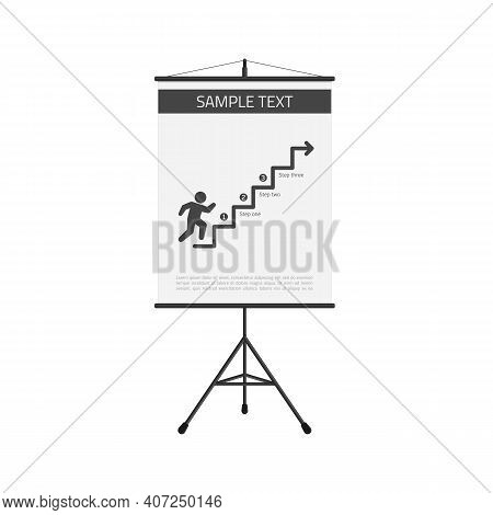 Presentation Screen With Infographic Elements. A Board With Information, Scheme. Vector Illustration