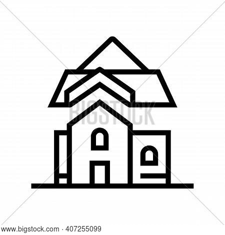 Roof Installation Line Icon Vector. Roof Installation Sign. Isolated Contour Symbol Black Illustrati