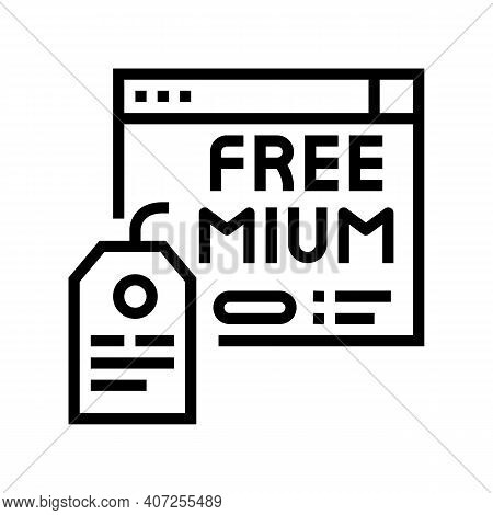 Freemium Online Service Subscription Line Icon Vector. Freemium Online Service Subscription Sign. Is