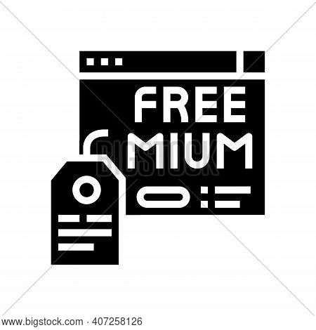 Freemium Online Service Subscription Glyph Icon Vector. Freemium Online Service Subscription Sign. I