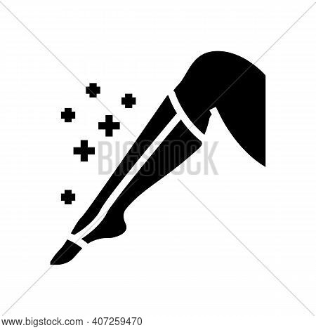 Leg Bandage Health Tratment Glyph Icon Vector. Leg Bandage Health Tratment Sign. Isolated Contour Sy
