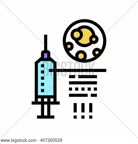 Syringe For Treat Gout Pain Color Icon Vector. Syringe For Treat Gout Pain Sign. Isolated Symbol Ill