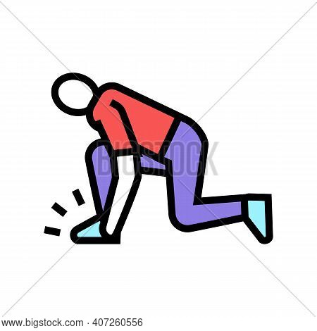 Human Leg Pain Gout Symptom Color Icon Vector. Human Leg Pain Gout Symptom Sign. Isolated Symbol Ill
