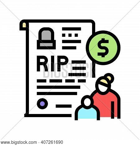Loss Of Breadwinner Allowance Color Icon Vector. Loss Of Breadwinner Allowance Sign. Isolated Symbol