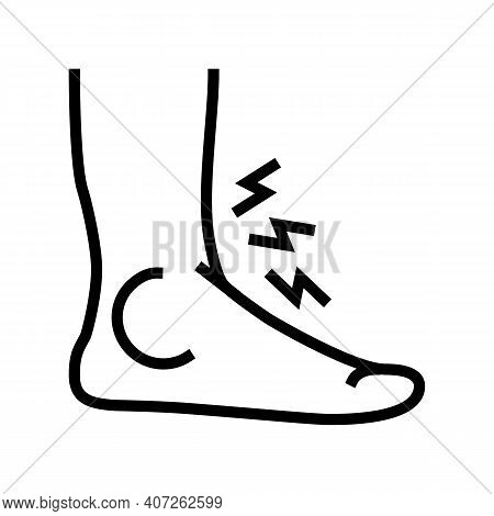 Foot Gout Pain Symptom Line Icon Vector. Foot Gout Pain Symptom Sign. Isolated Contour Symbol Black 