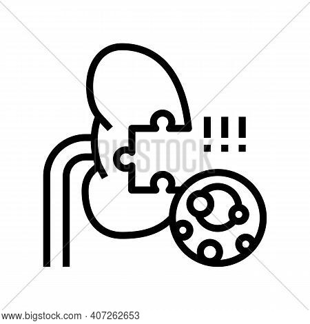 Kidney Stones Gout Symptom Line Icon Vector. Kidney Stones Gout Symptom Sign. Isolated Contour Symbo