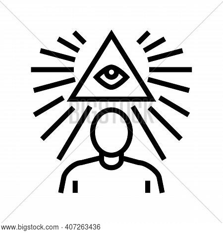 Mindfulness Soft Skill Line Icon Vector. Mindfulness Soft Skill Sign. Isolated Contour Symbol Black 