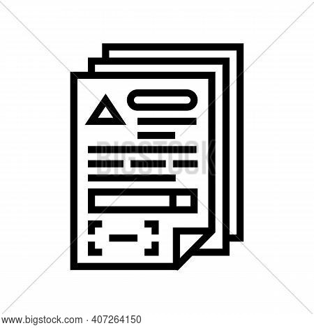 Documents For Allowance Line Icon Vector. Documents For Allowance Sign. Isolated Contour Symbol Blac