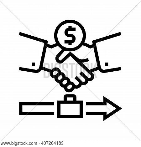 Severance Pay Allowance Line Icon Vector. Severance Pay Allowance Sign. Isolated Contour Symbol Blac