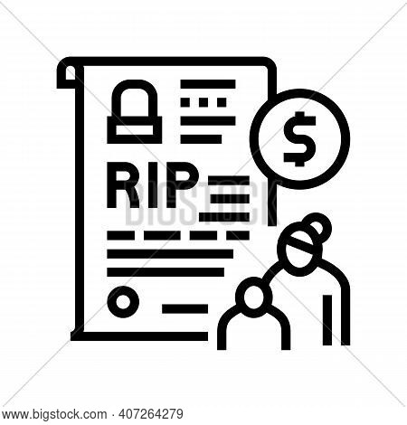 Loss Of Breadwinner Allowance Line Icon Vector. Loss Of Breadwinner Allowance Sign. Isolated Contour