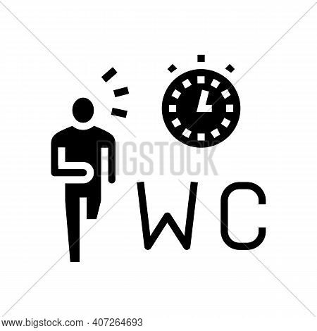 Diarrhea Digestion System Problem Glyph Icon Vector. Diarrhea Digestion System Problem Sign. Isolate