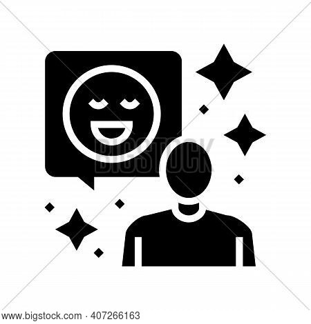 Positive Attitude Soft Skill Glyph Icon Vector. Positive Attitude Soft Skill Sign. Isolated Contour 