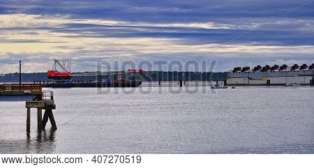 Brunswick, Georgia - January 11, 2021: The Mv Golden Ray Is A 200-meter-long Car Carrier That Capsiz