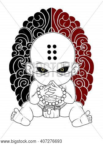 Demon Monk Mask Style Baby Prayer Beads
