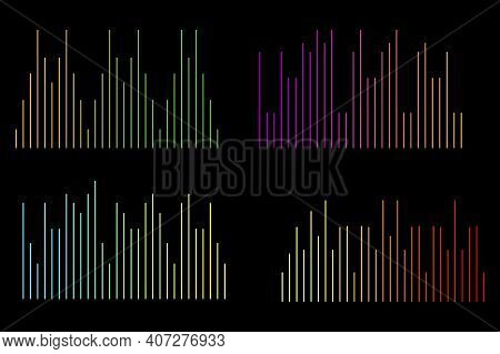 Colorful Equalizer Dark Background. Vector Sound Wave. Rainbow Texture. Vector Illustration. Stock I