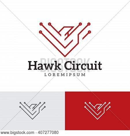 Bird Wings Eagle Circuit Electronic Technology Logo Template