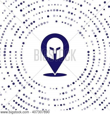 Blue Greek Helmet Icon Isolated On White Background. Antiques Helmet For Head Protection Soldiers Wi