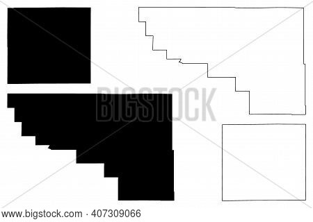 Weston And Washakie County, State Of Wyoming (u.s. County, United States Of America, Us) Map Vector 
