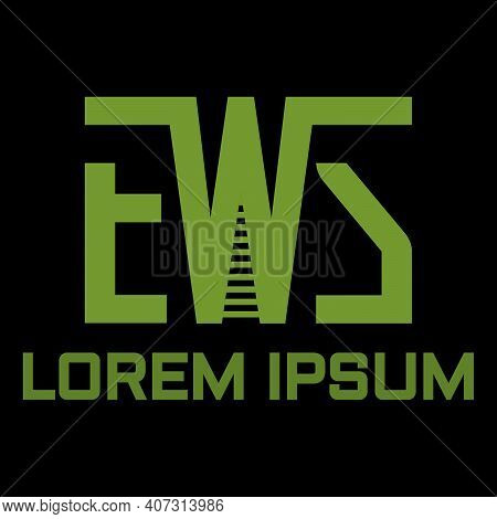 Creative, Simple And Elegant Initial Letter Ews Logo Template In Flat Design Monogram Illustration