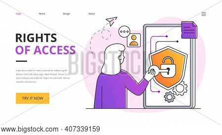 Rights Of Access Abstract Concept. Flat Cartoon Vector Illustration. Website, Web Page, Landing Page