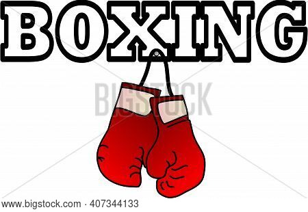 Image Of Hanging Boxing Gloves With Text